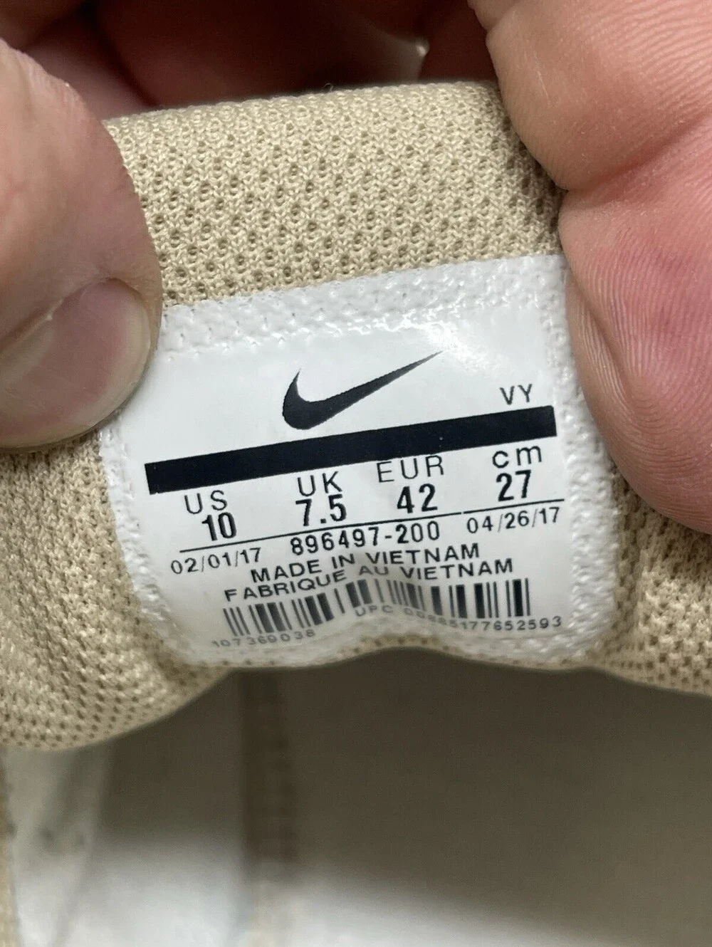 Nike Air Max 90 Linen Sail Sneakers Womens Size 10 Brown Beige 896497-200